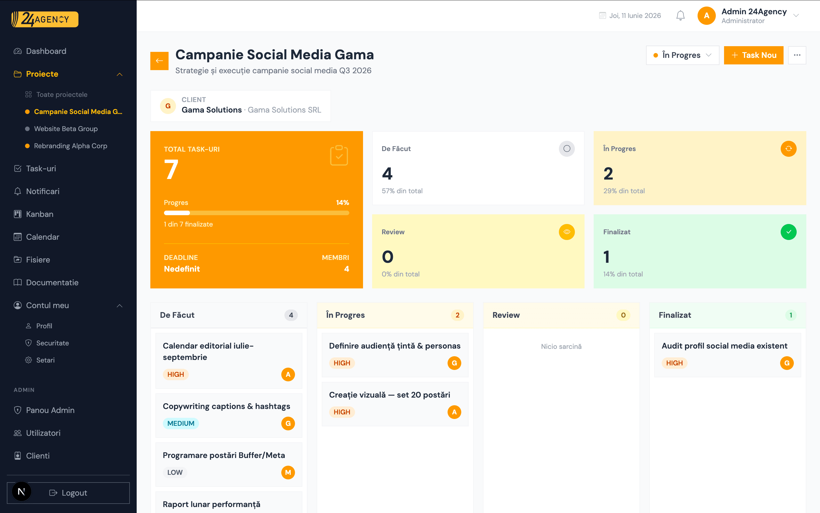 Gestionare Task-uri