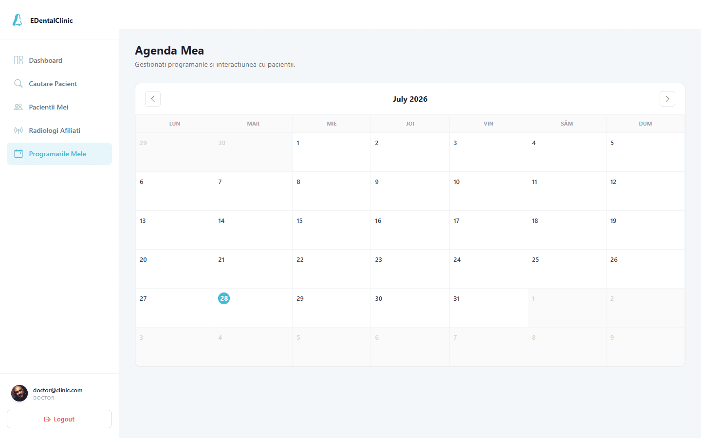 Medic - Calendar Programările Mele