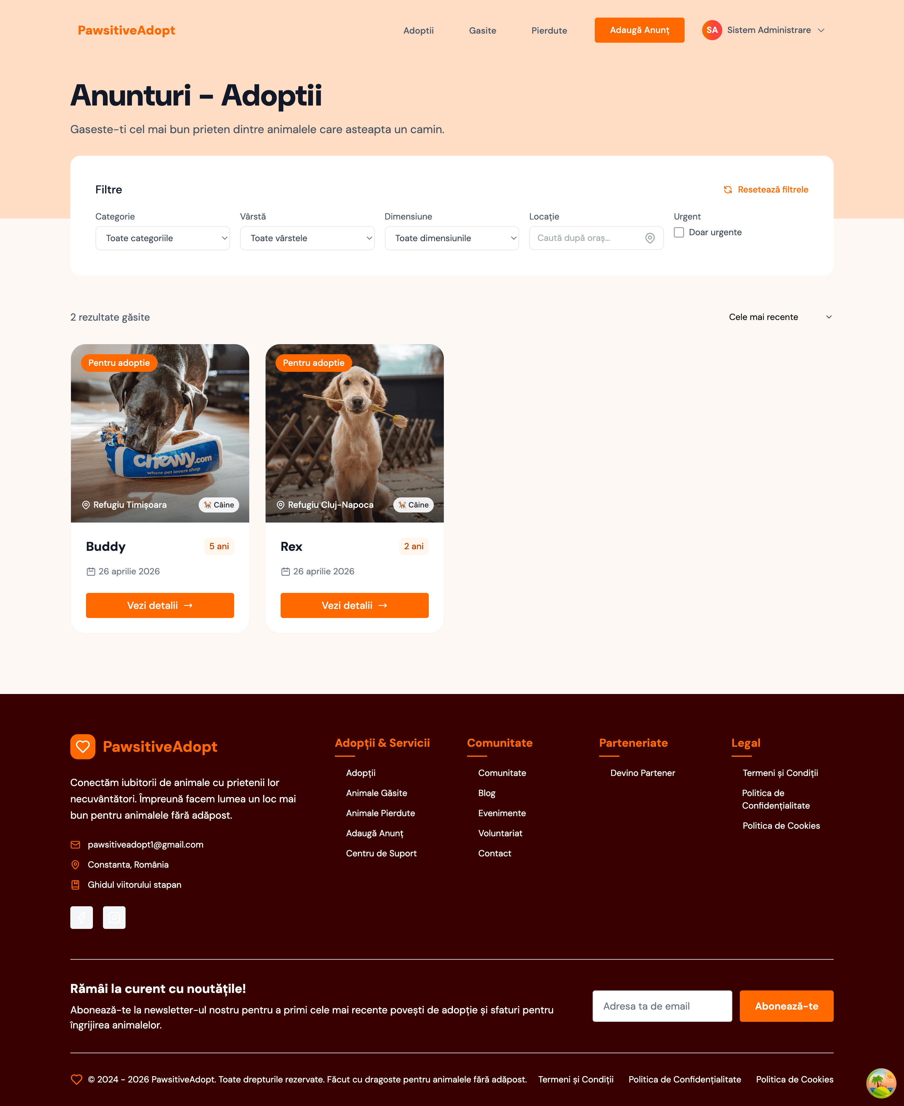 Available Pets List View