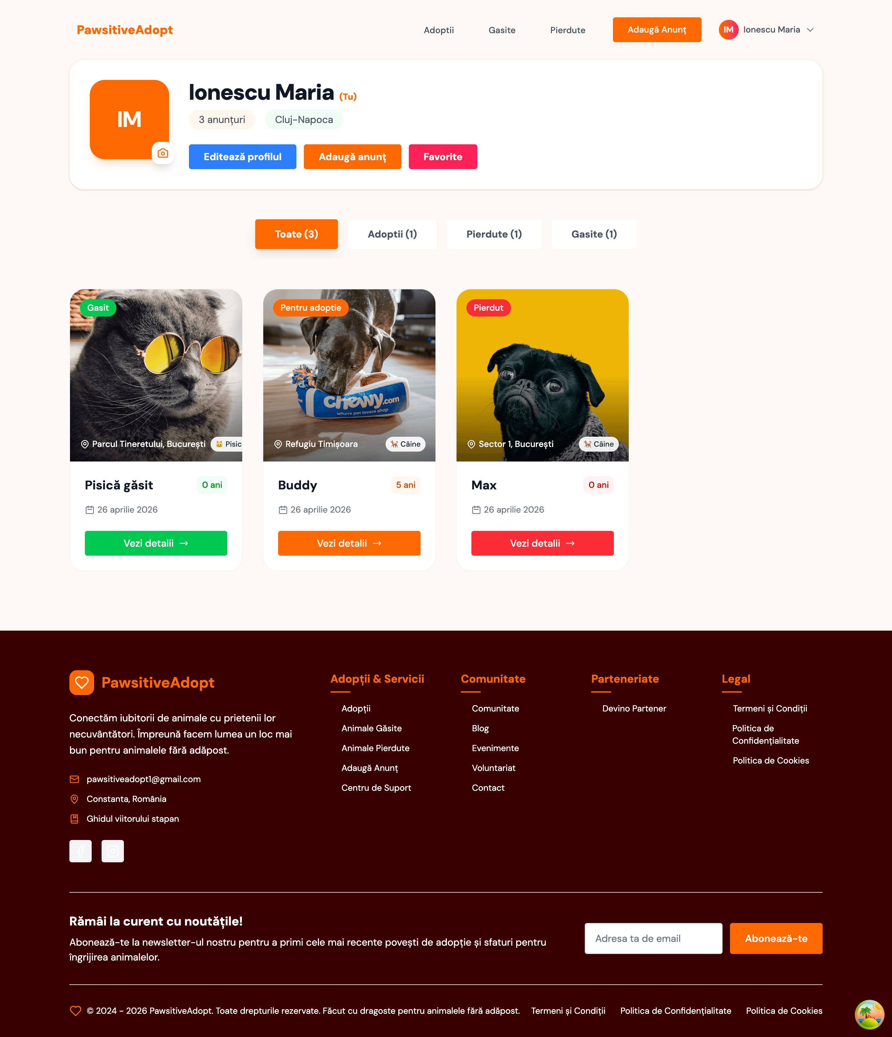 User Profile Dashboard