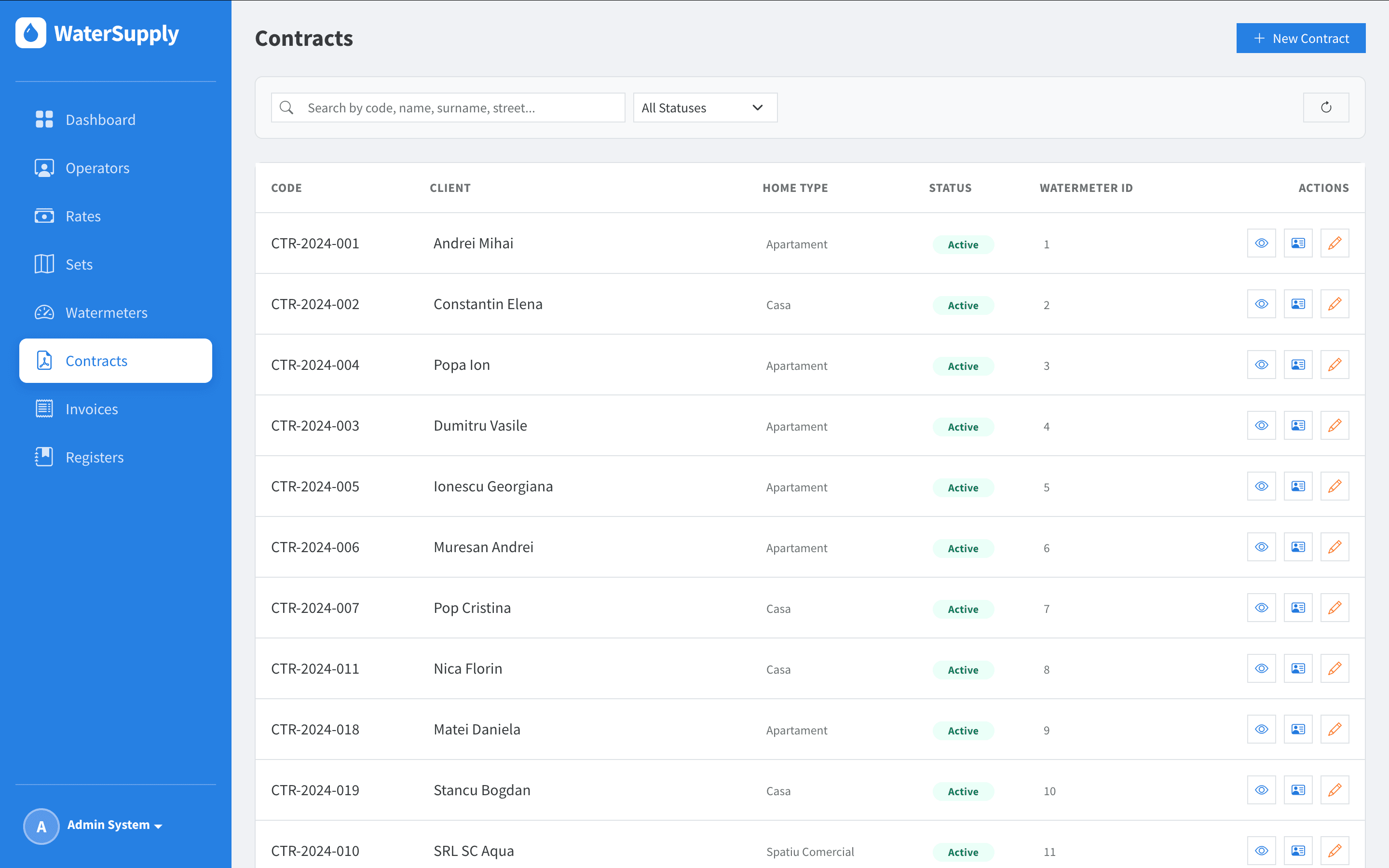 Admin Contracts Management