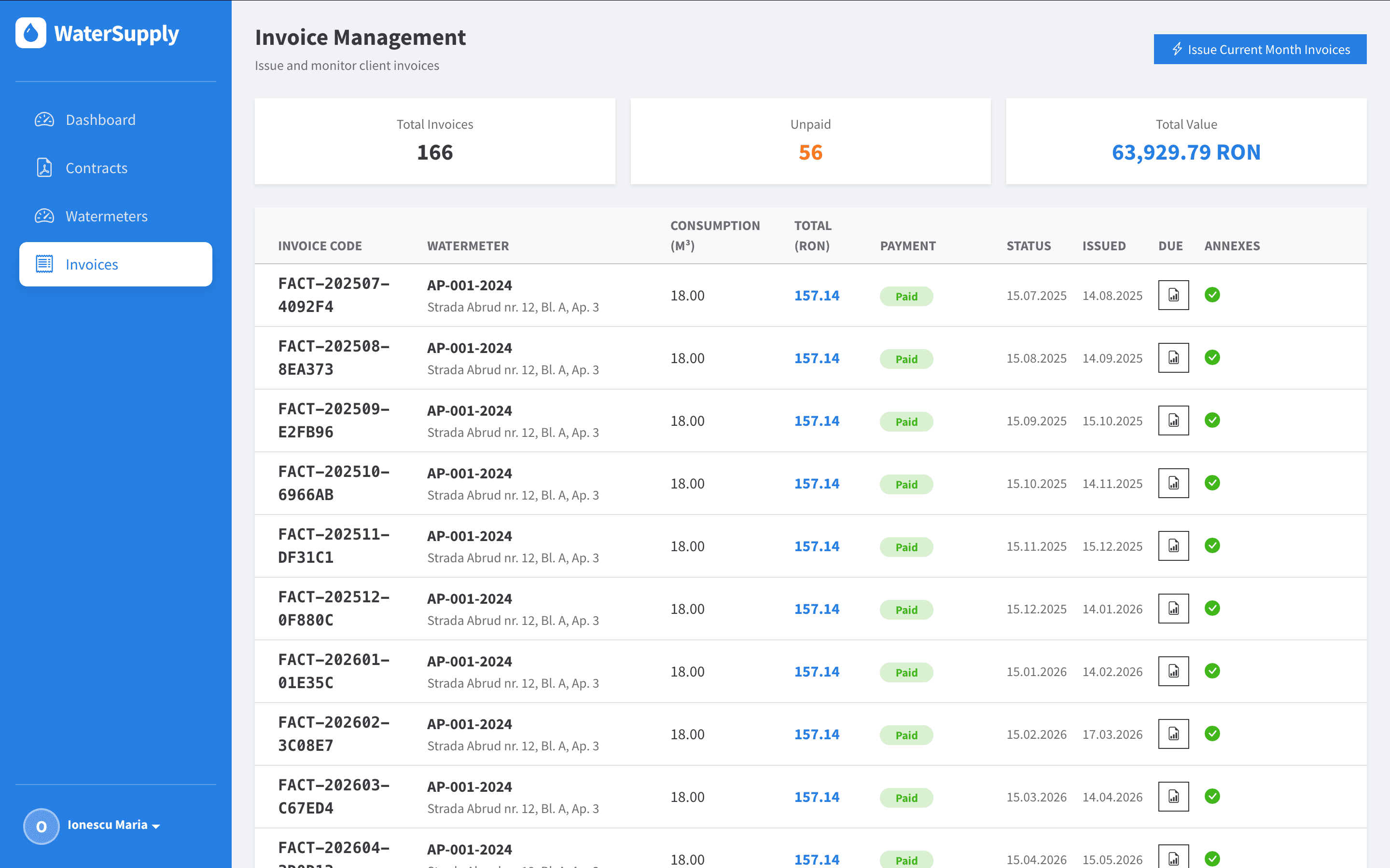 Invoice Management - Payment Status